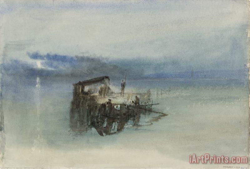 Joseph Mallord William Turner Fishermen on The Lagoon, Moonlight Art Print
