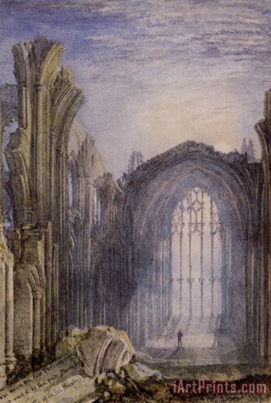 Melrose Abbey painting - Joseph Mallord William Turner Melrose Abbey Art Print
