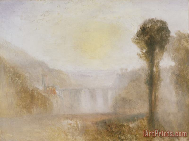 The Ponte Delle Torri, Spoleto painting - Joseph Mallord William Turner The Ponte Delle Torri, Spoleto Art Print