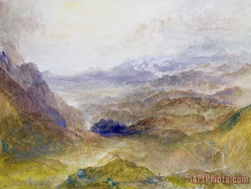 View Along An Alpine Valley painting - Joseph Mallord William Turner View Along An Alpine Valley Art Print