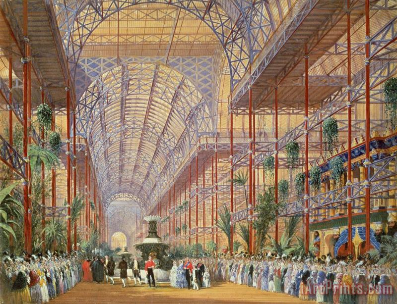 Queen Victoria Opening the 1862 Exhibition after Crystal Palace moved to Sydenham painting - Joseph Nash Queen Victoria Opening the 1862 Exhibition after Crystal Palace moved to Sydenham Art Print