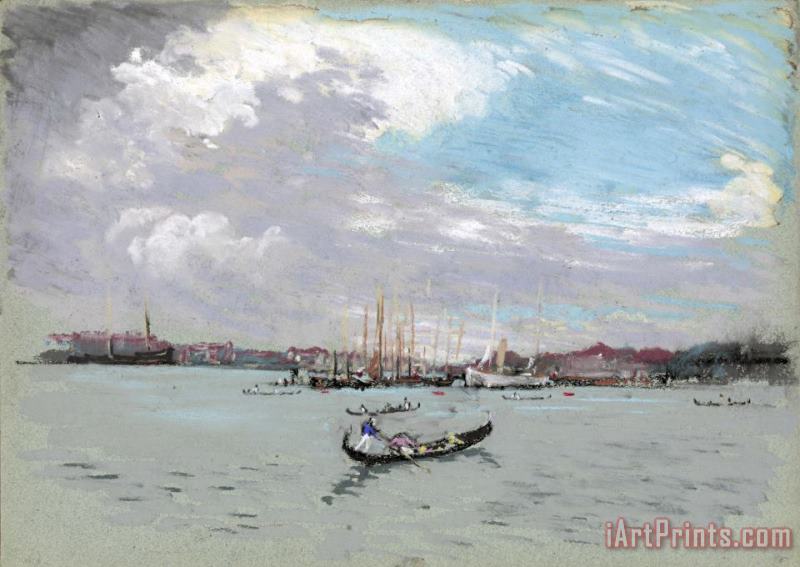Joseph Pennell Outside Venice (lagoon And Gondola) Art Painting