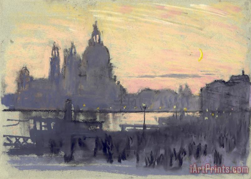 Joseph Pennell The Gold Moon (venice: View of Santa Maria Delle Salute From Il Redentore) Art Painting