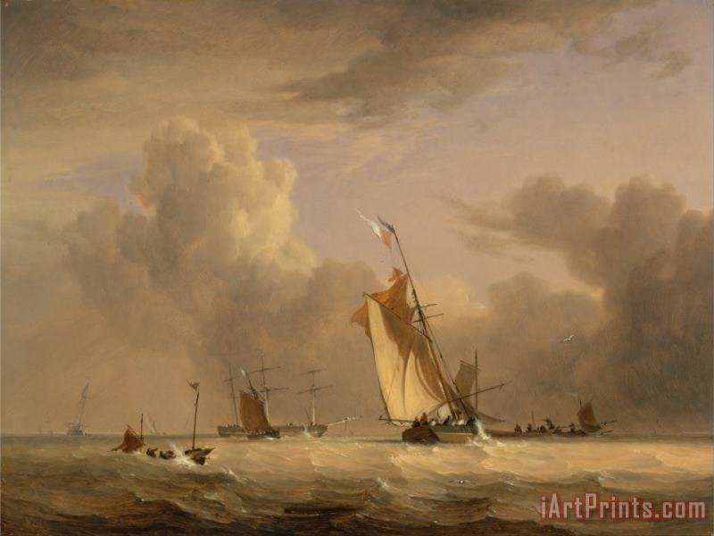 Fishing Smack And Other Vessels in a Strong Breeze painting - Joseph Stannard Fishing Smack And Other Vessels in a Strong Breeze Art Print