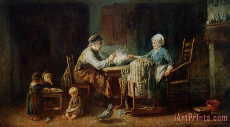 A Frugal Meal painting - Jozef Israels A Frugal Meal Art Print