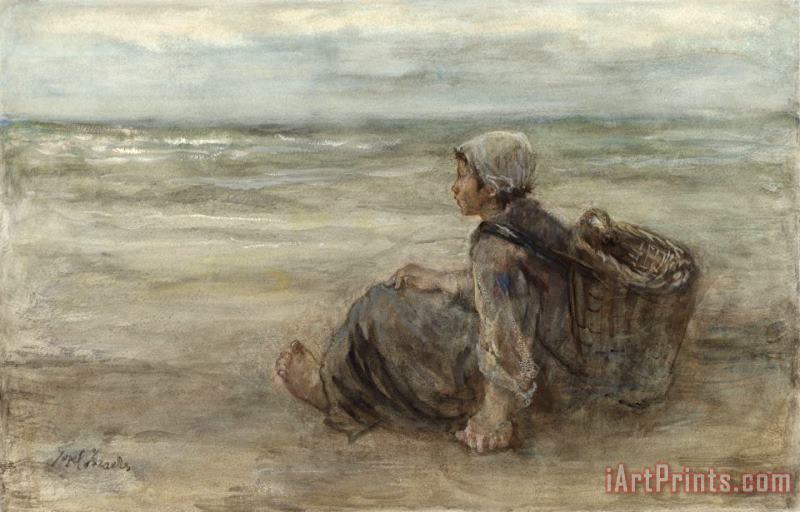 Jozef Israels Vissersmeisje Op Het Strand Art Painting