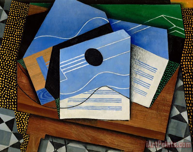 Guitar on a Table painting - Juan Gris Guitar on a Table Art Print