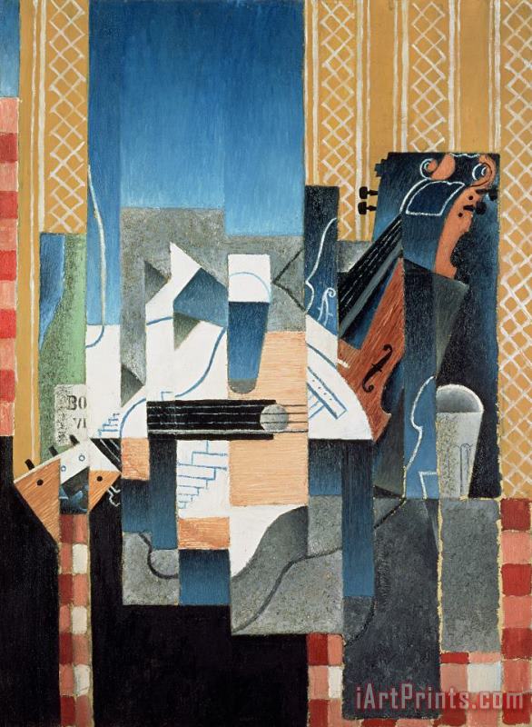 Still Life with Violin and Guitar painting - Juan Gris Still Life with Violin and Guitar Art Print