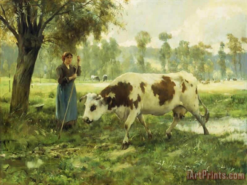 Julien Dupre Cows At Pasture Art Painting