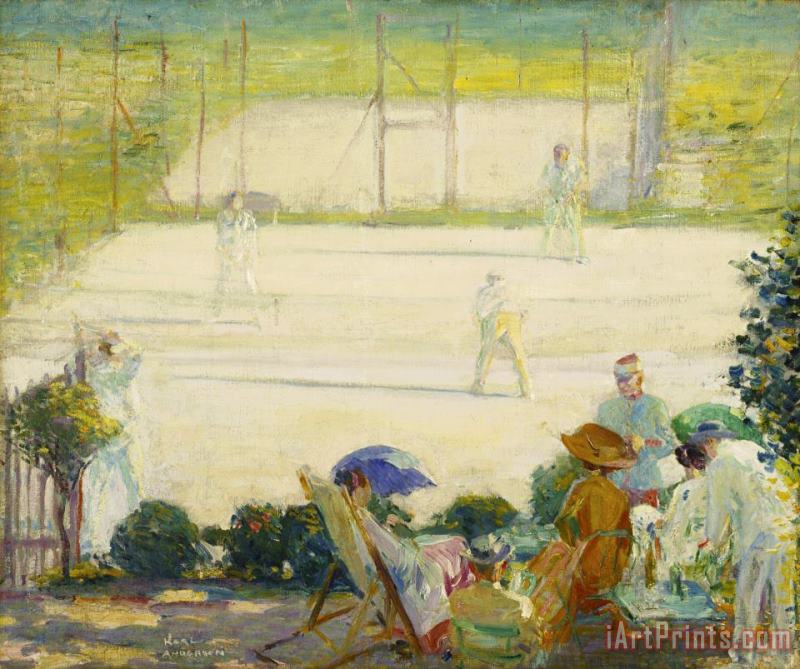 Karl Anderson Tennis Court at Hotel Baudy Art Painting