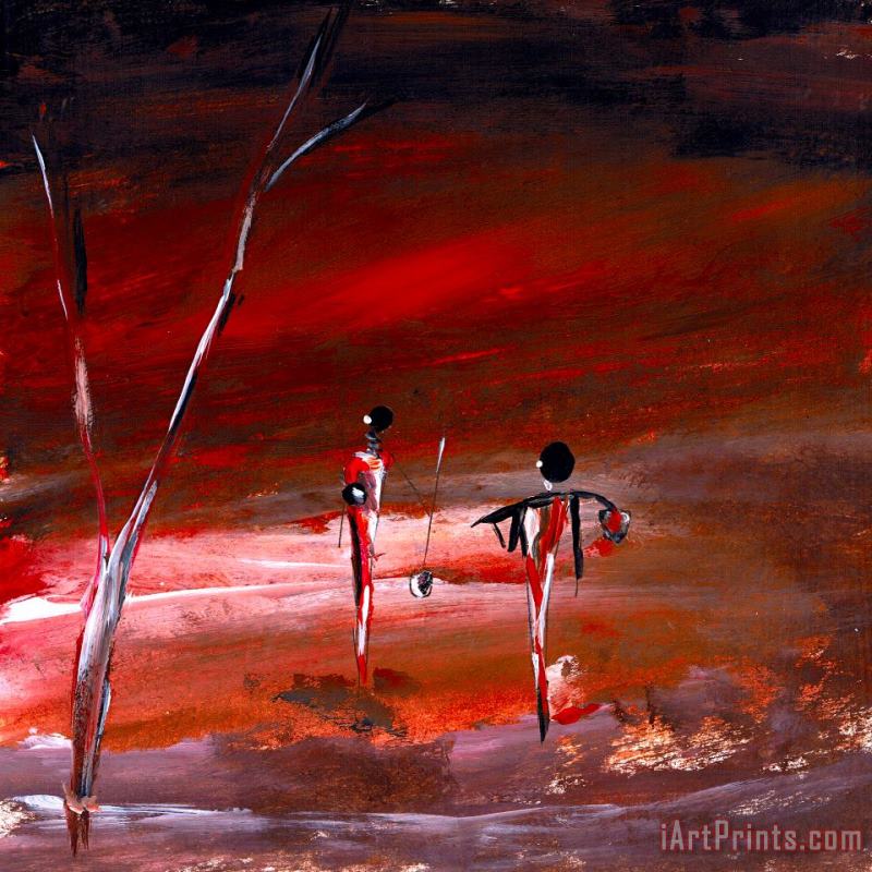 Everyday in Africa painting - Katarina Niksic Everyday in Africa Art Print