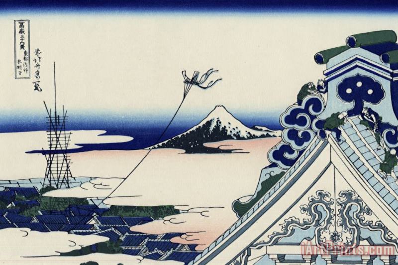 Katsushika Hokusai Honganji Temple at Asakusa in The Eastern Capital Art Painting
