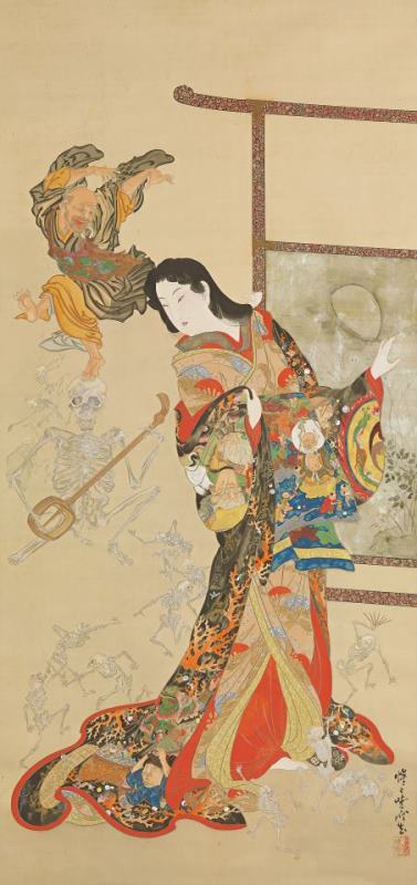 Jigoku Dayu painting - Kawanabe Kyosai Jigoku Dayu Art Print