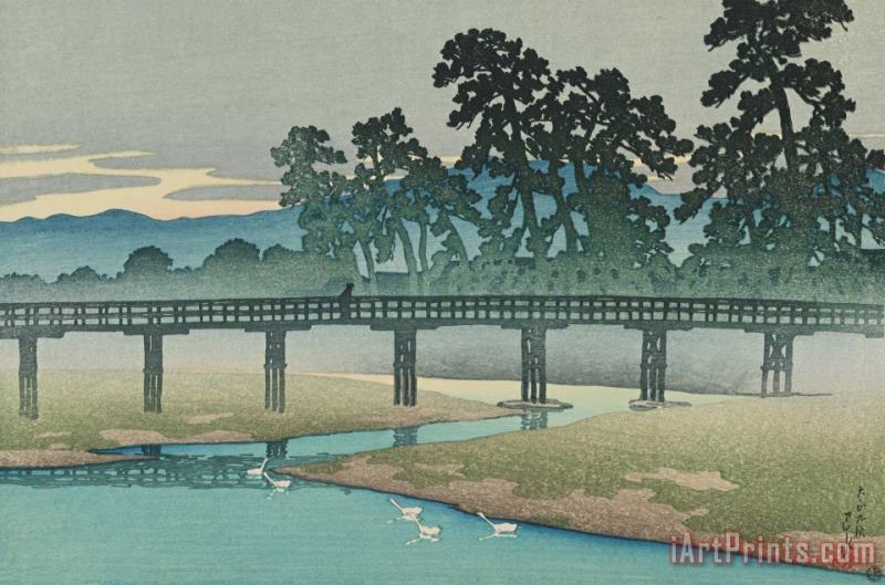 Kawase Hasui Morning Mist on The Asano River, Kanazawa (kanazawa, Asa No Gawa), From The Series Souvenirs of Travels, First Series (tabi Miyage, Dai Isshu) Art Print