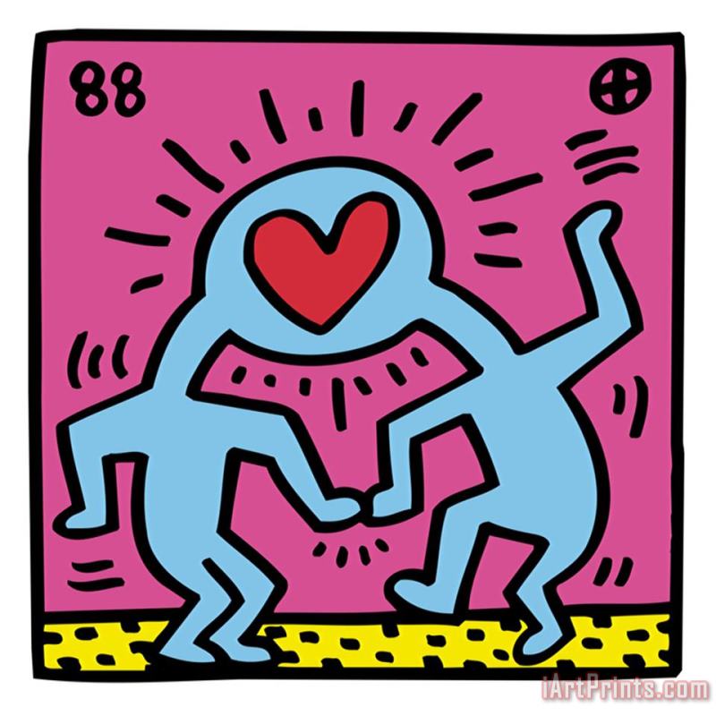 Keith Haring Pop Shop Heart Art Painting