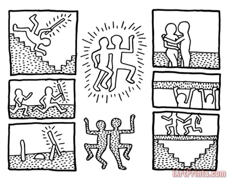 The Blueprint Drawings 1990 painting - Keith Haring The Blueprint Drawings 1990 Art Print