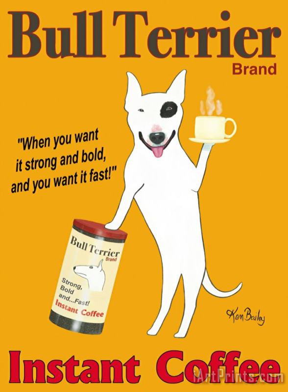Bull Terrier Brand painting - Ken Bailey Bull Terrier Brand Art Print