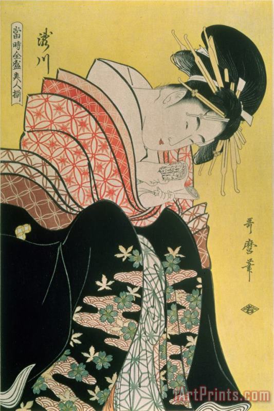 Kitagawa Otamaro Takigawa From The Tea House Ogi Art Painting
