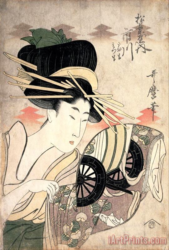 The Courtesan Ichikawa of The Matsuba Establishment painting - Kitagawa Utamaro The Courtesan Ichikawa of The Matsuba Establishment Art Print