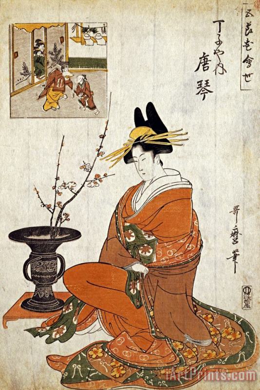 Kitagawa Utamaro The Courtesan Karakoto Art Print