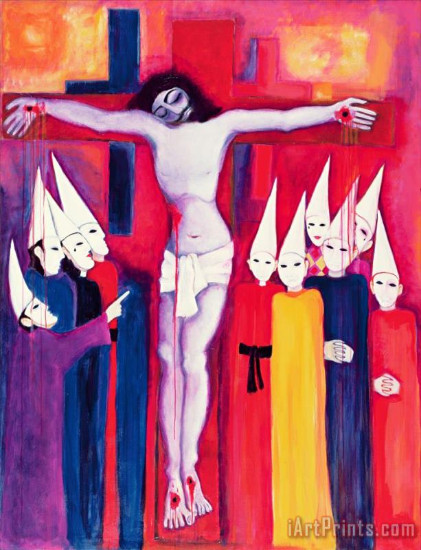 Christ And The Politicians painting - Laila Shawa Christ And The Politicians Art Print