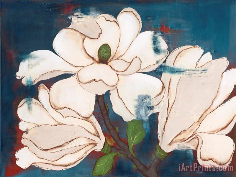 Laura Gunn Blue Magnolia Art Print