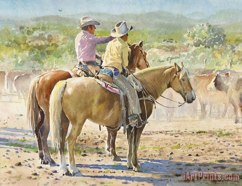 Splitting The Herd painting - LaVere Hutchings Splitting The Herd Art Print