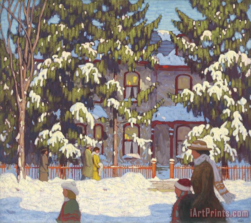 Winter Afternoon, City Street, Toronto Or Sunday Morning painting - Lawren Stewart Harris Winter Afternoon, City Street, Toronto Or Sunday Morning Art Print