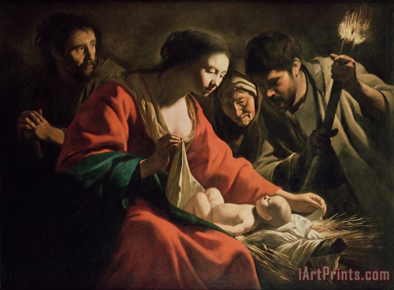 The Nativity painting - Le Nain The Nativity Art Print