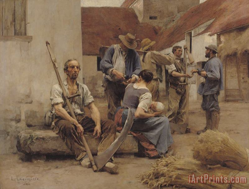 Paying the Harvesters painting - Leon Augustin Lhermitte Paying the Harvesters Art Print