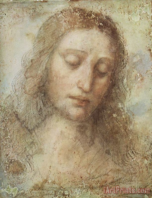 Head of Christ painting - Leonardo da Vinci Head of Christ Art Print