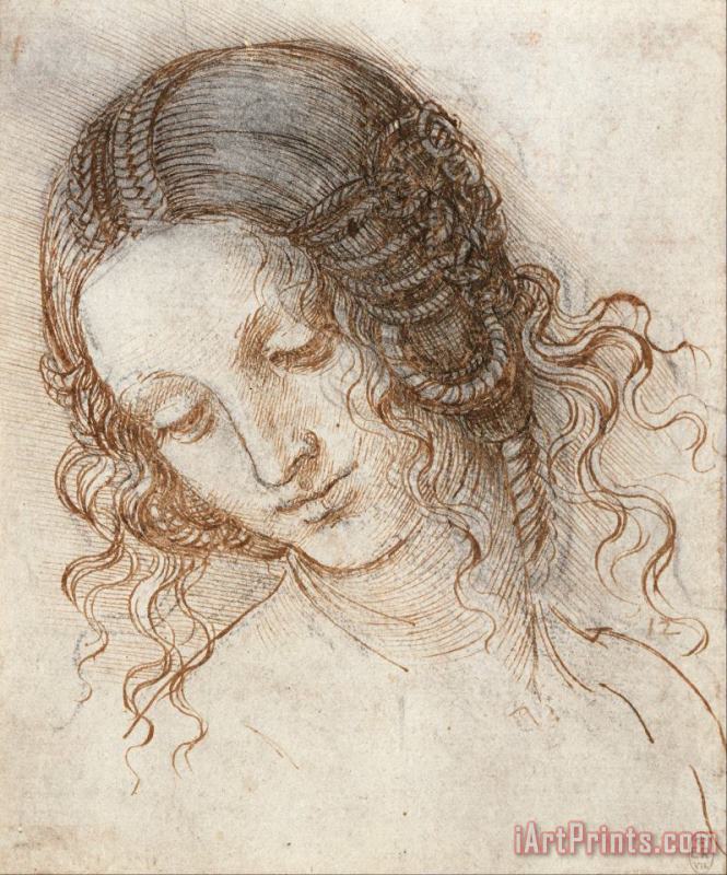 Leonardo da Vinci Head Of Leda Art Painting
