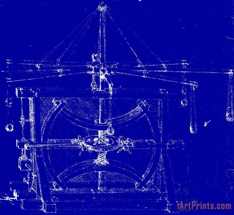 Leonardo da Vinci Machine Blueprint Art Print