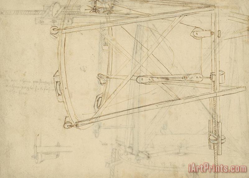 Leonardo da Vinci Page From Atlantic Codex Art Painting