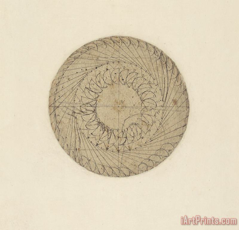 Leonardo da Vinci Study Of Water Wheel From Atlantic Codex Art Print