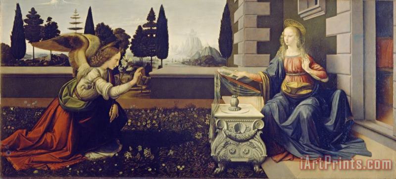 Leonardo da Vinci The Annunciation Art Painting