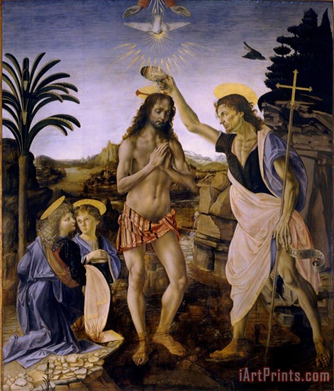 Leonardo da Vinci The Baptism Of Christ Art Painting