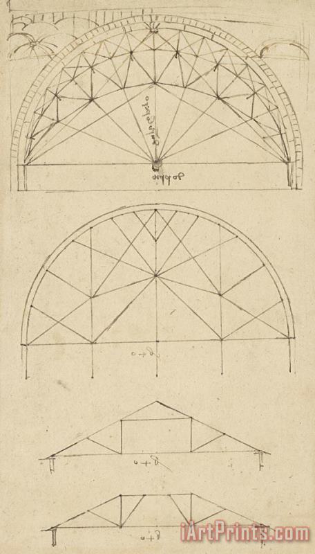 Leonardo da Vinci Underdrawing For Building Temporary Arch Art Painting