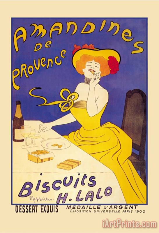 Amandines De Provence Biscuits painting - Leonetto Cappiello Amandines De Provence Biscuits Art Print