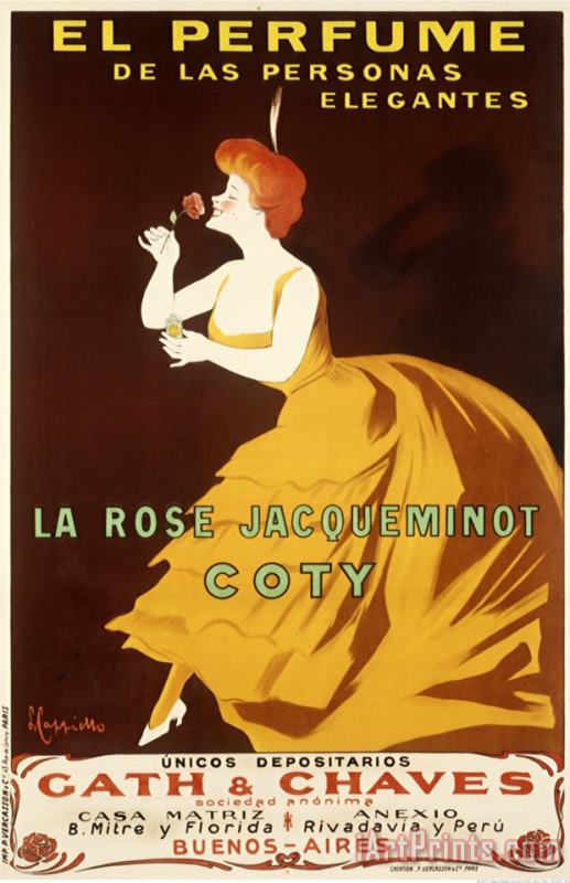 La Rose Jacqueminot Coty painting - Leonetto Cappiello La Rose Jacqueminot Coty Art Print