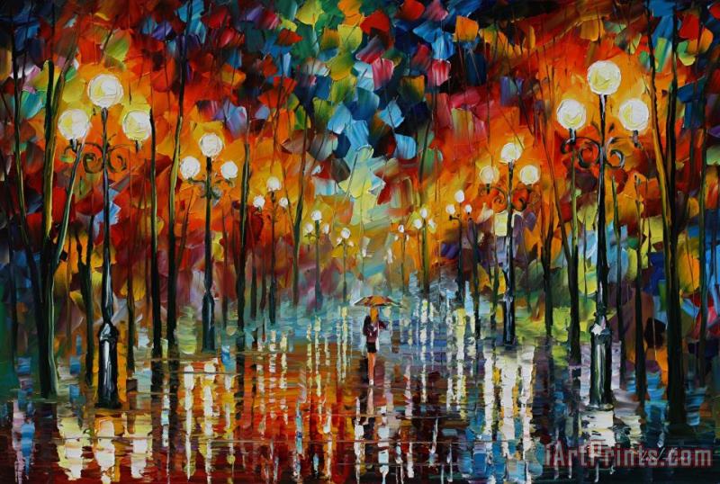 Leonid Afremov A Date With The Rain Art Painting
