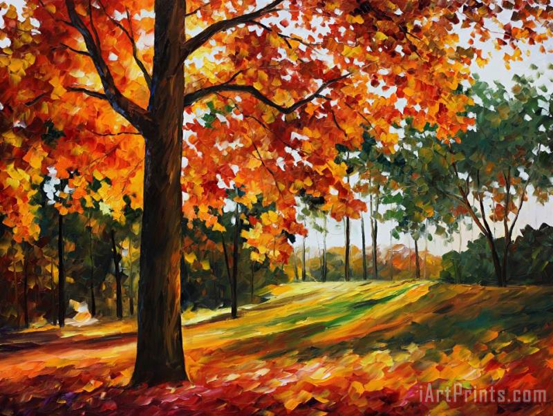 Autumn Forest painting - Leonid Afremov Autumn Forest Art Print
