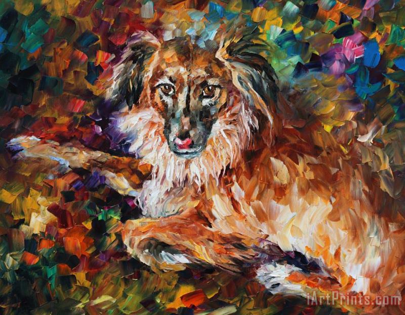 Leonid Afremov Dog  - Commissioned Painting Art Painting