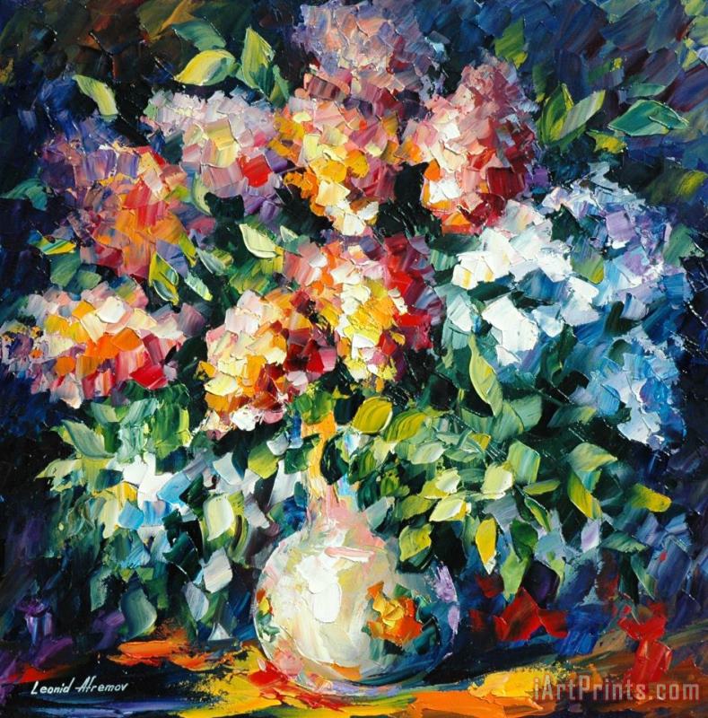 Leonid Afremov Flower Bouquet Art Print