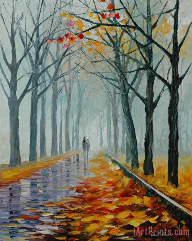 Leonid Afremov Foggy Alley Art Print