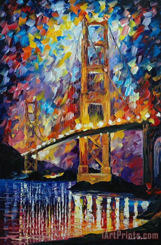 Leonid Afremov Golden Gate Art Painting