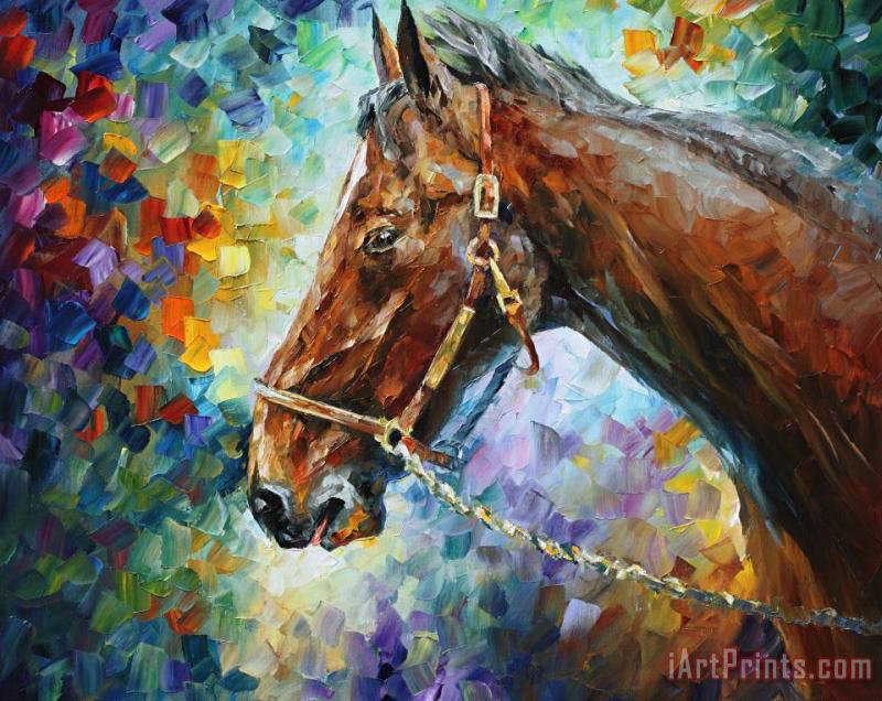 Leonid Afremov Horse - Commissioned Painting Art Print