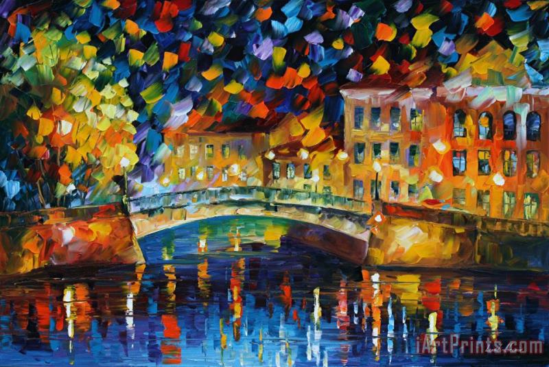 Magical Bridge painting - Leonid Afremov Magical Bridge Art Print