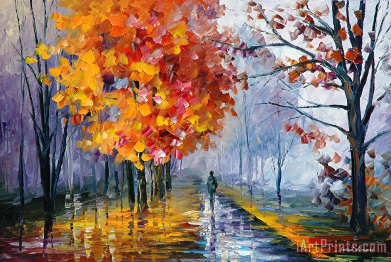 October Fog painting - Leonid Afremov October Fog Art Print