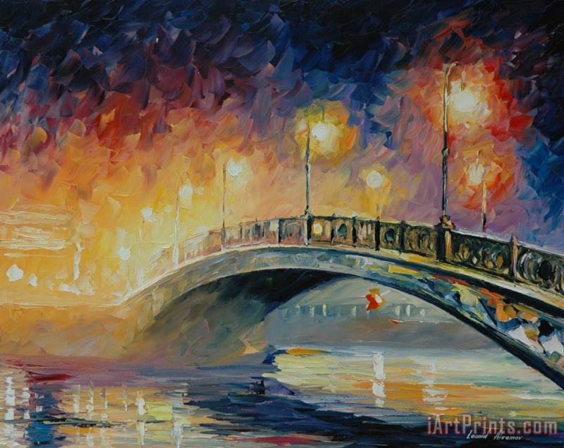 Leonid Afremov Over The Bridge Art Print